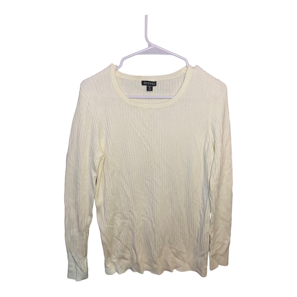 White Long Sleeve George Sweater